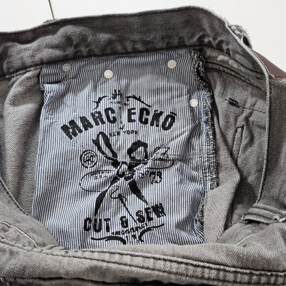 Marc Ecko Jeans Men 34 Gray Straight Leg Pockets Cotton Hippie Grunge Streetwear - Picture 15 of 16